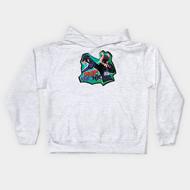 fnf tabi graffiti drop the mic Kids Hoodie by Renovich